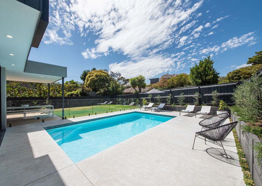 Solar heated family pool