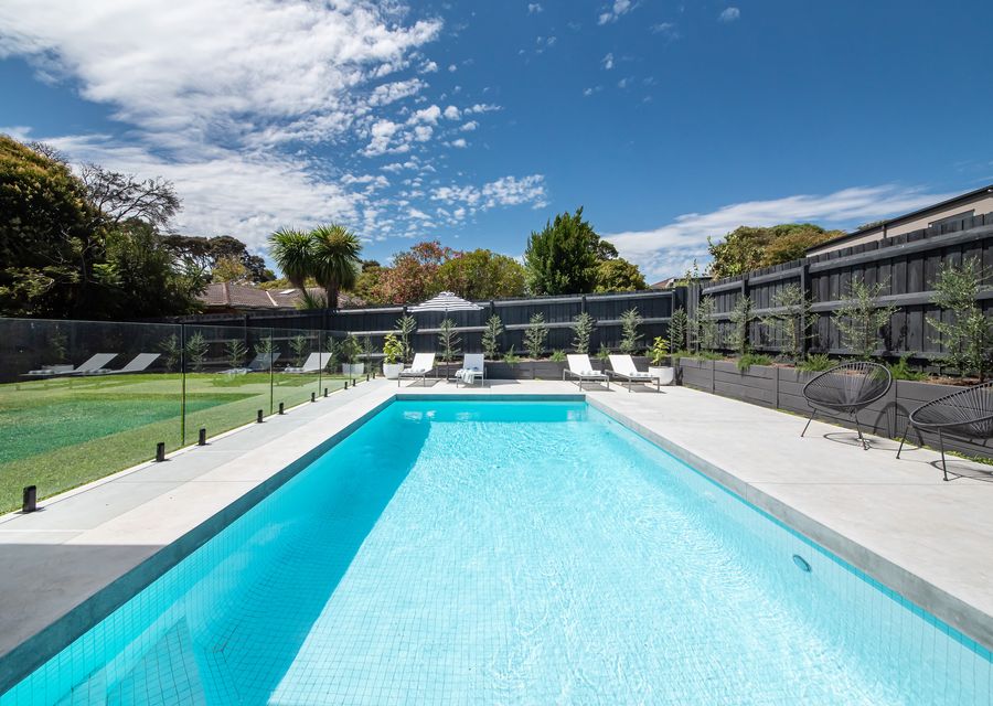 Poolside sunlounges 