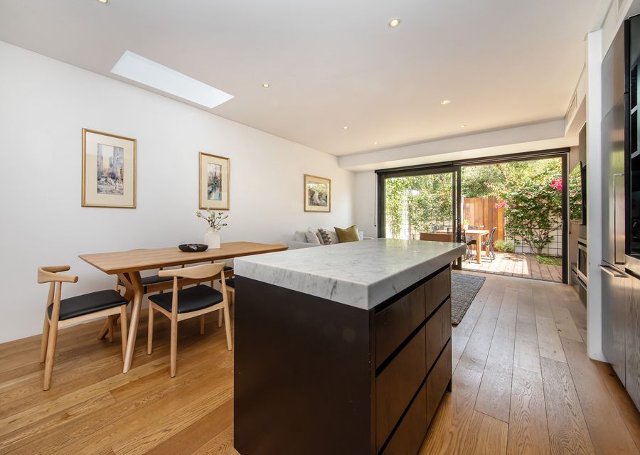 Countertop and dining area