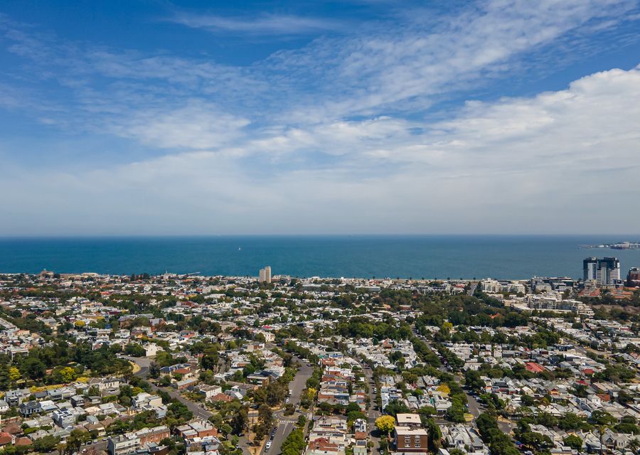 Aerial view capturing the sea