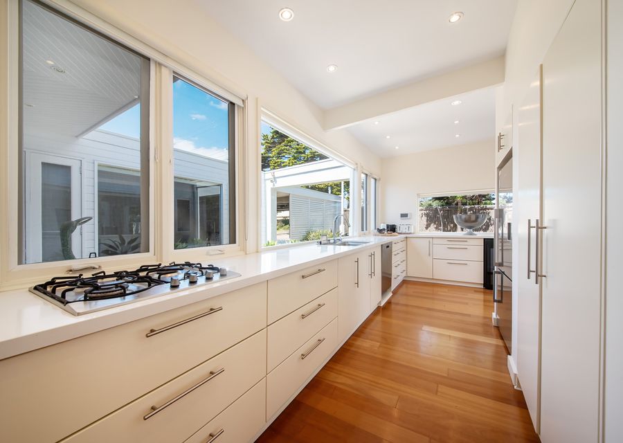 Modern kitchen with a built-in stove top