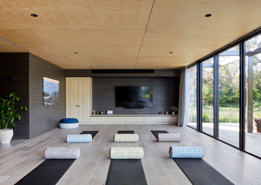 Spacious yoga area