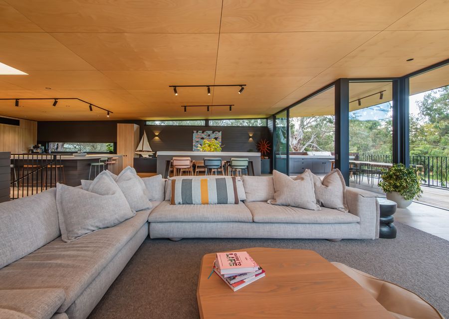 Spacious couch and lounge area