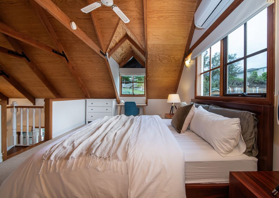 Master bedroom with queen bed