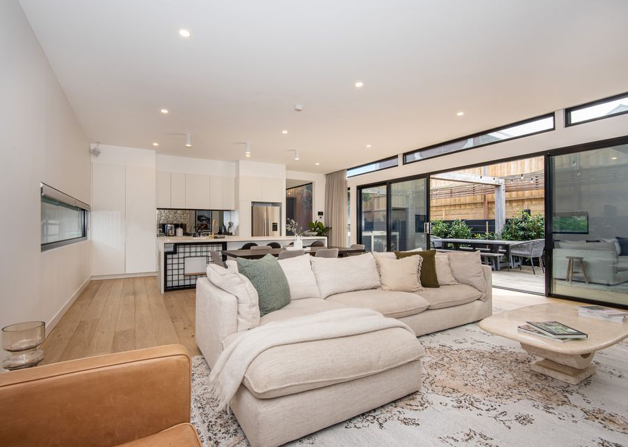 Open plan kitchen, dining and TV area