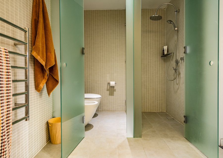 Master ensuite with walk in shower and seperate toilet with bidet