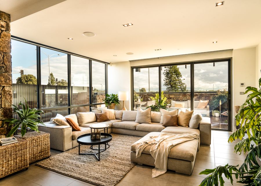 A stylish, welcoming living room for you to relax in