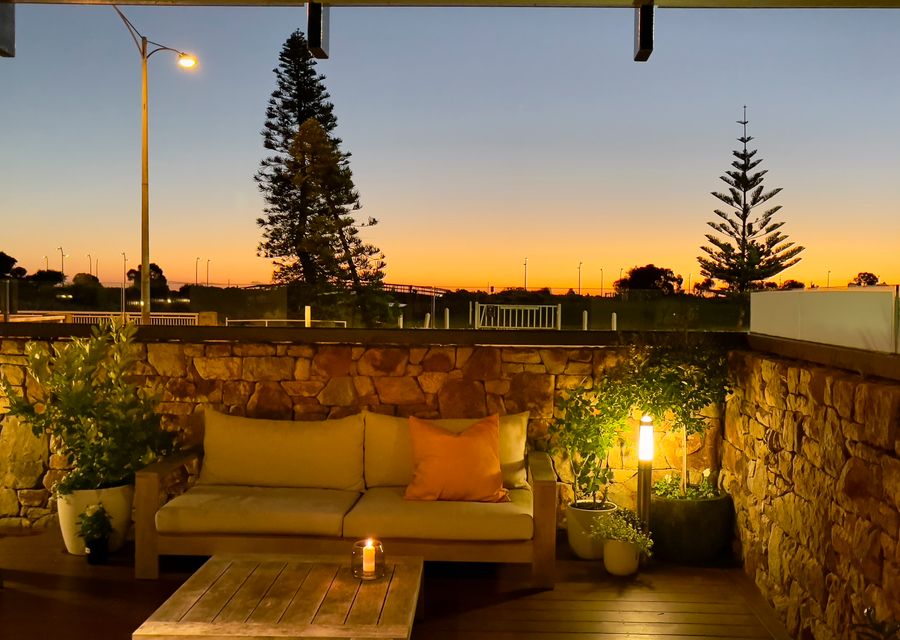 Outdoor decking with seating