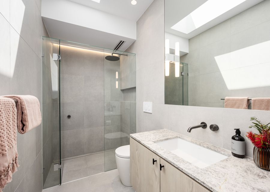 Bathroom with shower and toilet 