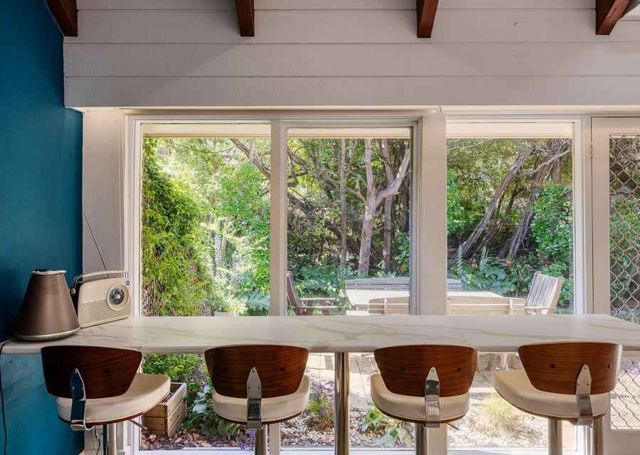 Seating area with vintage stereo