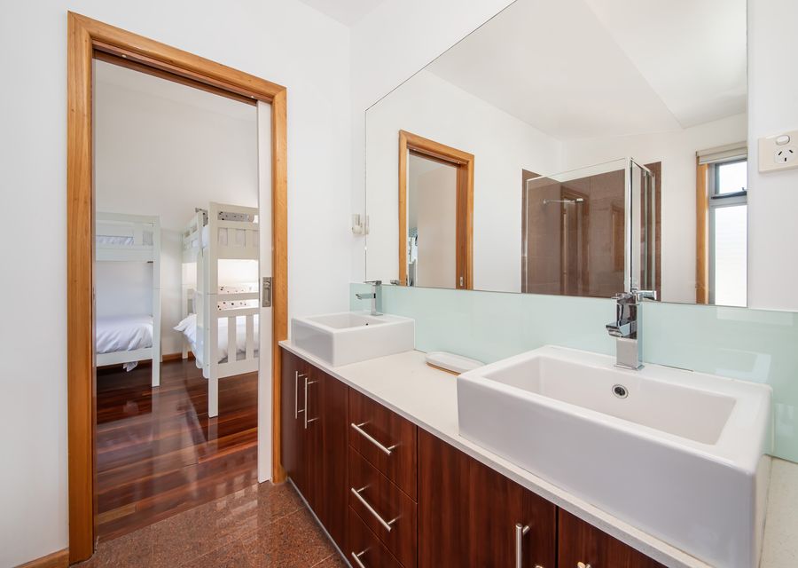 main bathroom through to bunk room