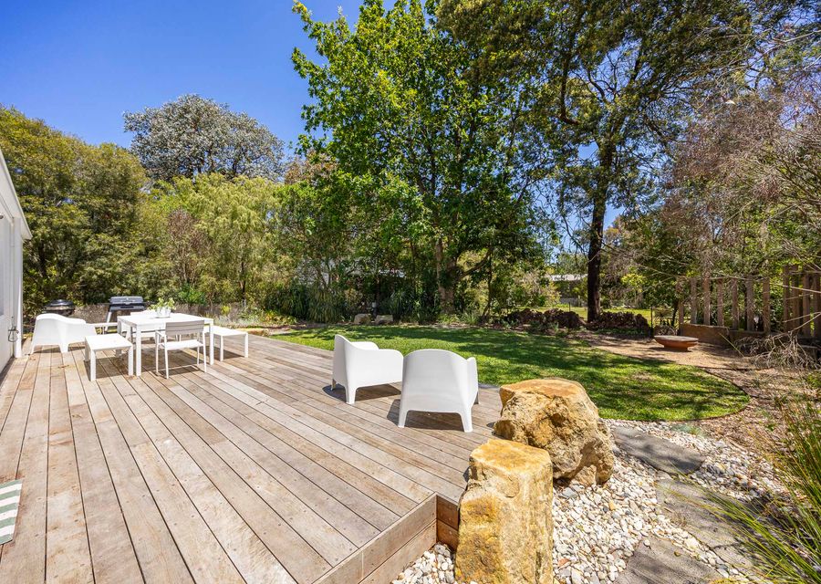 Backyard with BBQ and seating area 