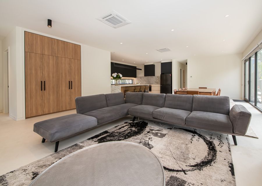 Living area with spacious couch 