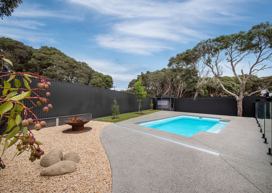 Spacious backyard with a pool 