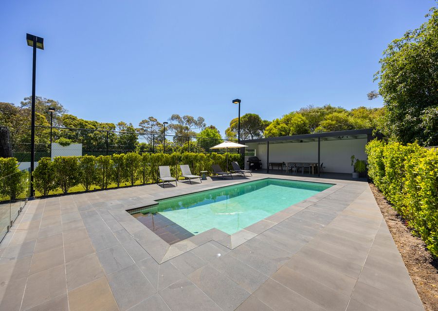 Solar heated pool and entertaining area 