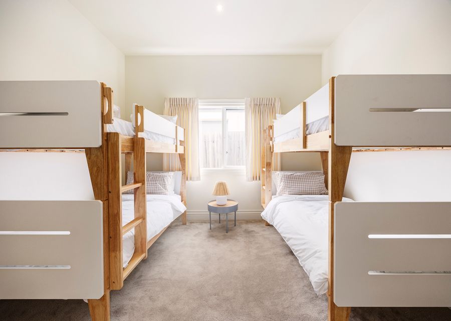 Two single bunk beds, perfect for children