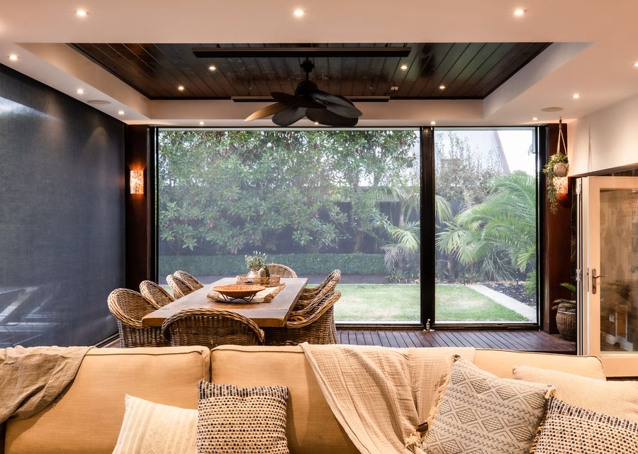 Out door living and dining plus fireplace 
