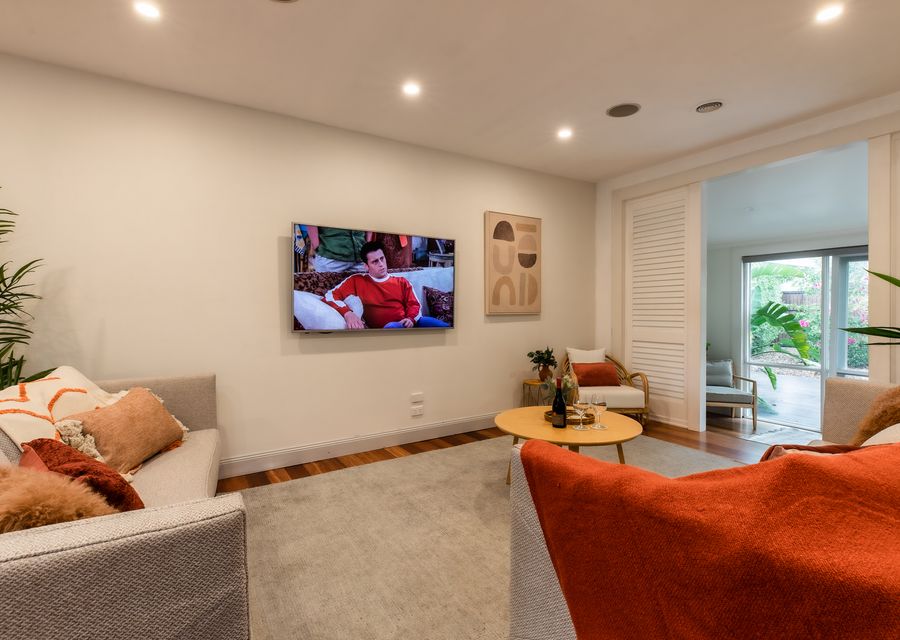 Living area with smart tv 