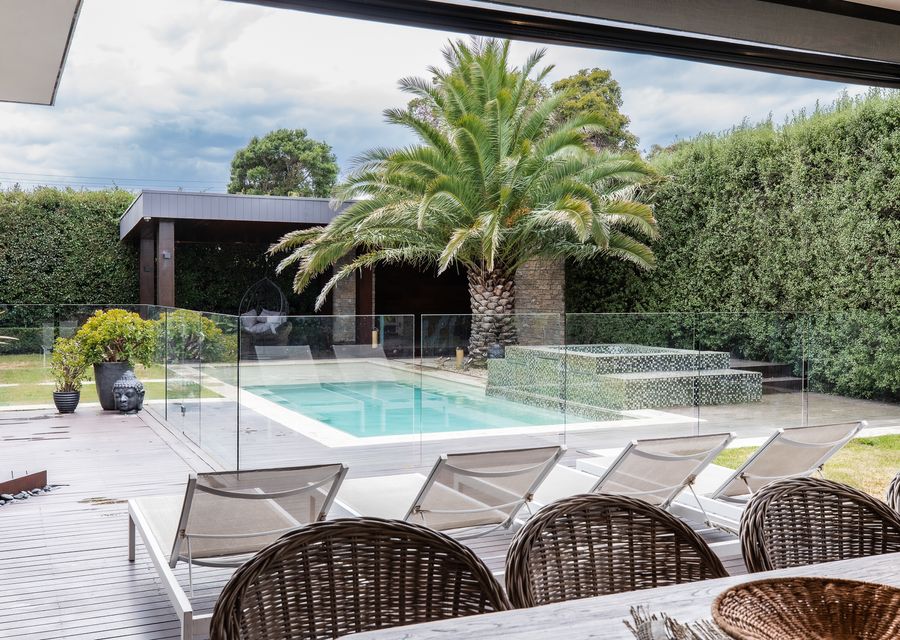 Relax by the pool,  spacious seating area