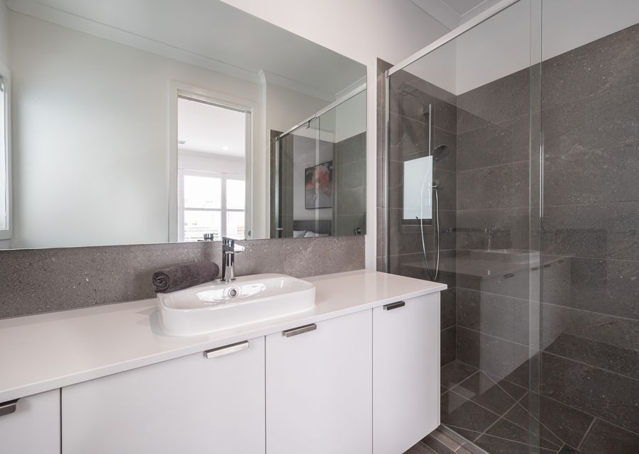 Bathroom with shower with toilet 