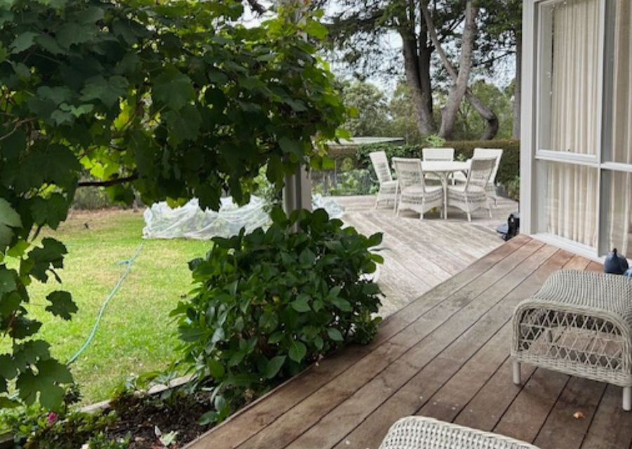 Beautiful back deck and garden