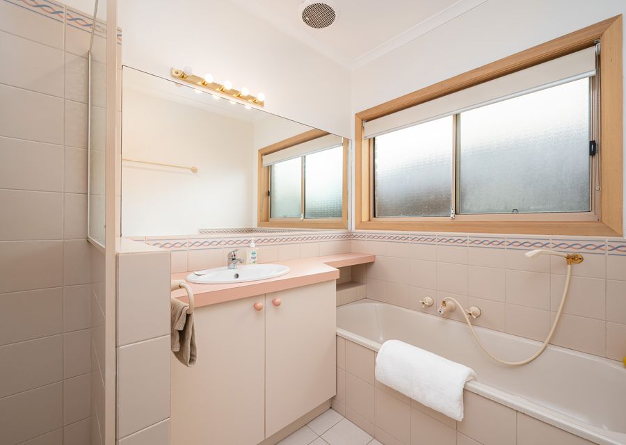 Bathroom with bath and shower 