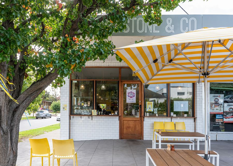 Across the road to amazing coffee and breakfast and lunch