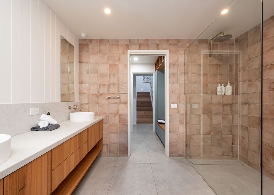 Family bathroom with shower and bath 