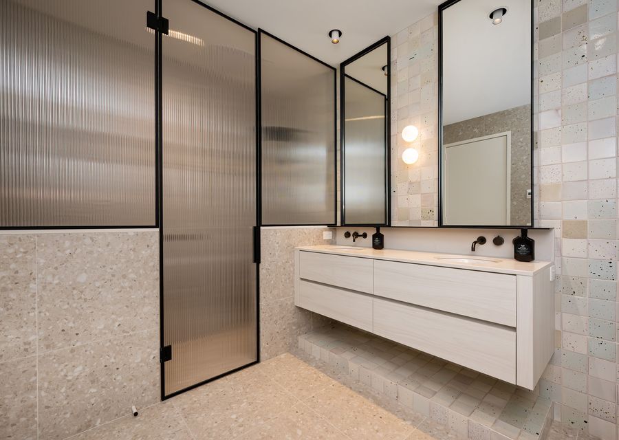 large shower in main bathroom