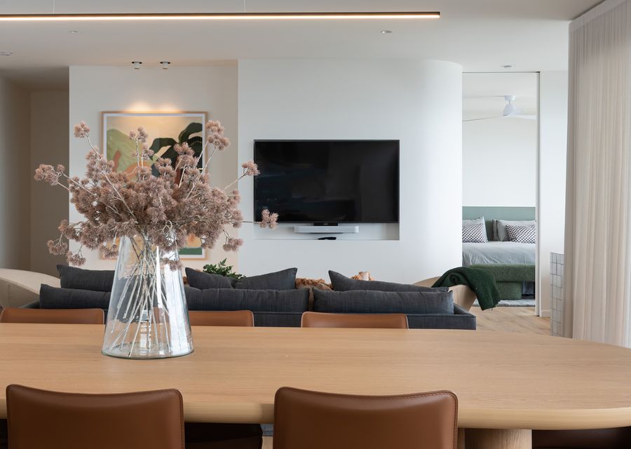 Lounge area with smart TV