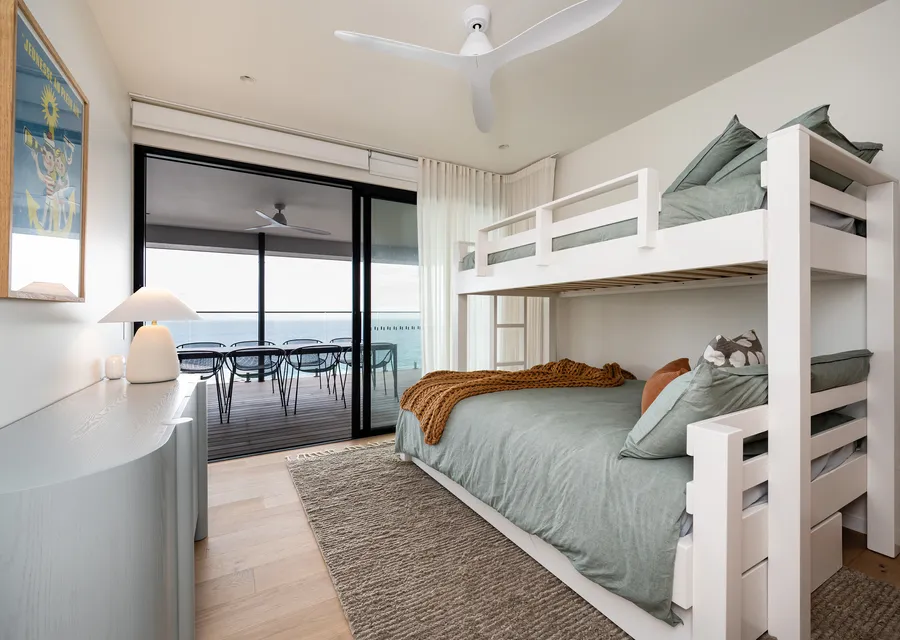 Bedroom four with tri bunk and single trundle bed 