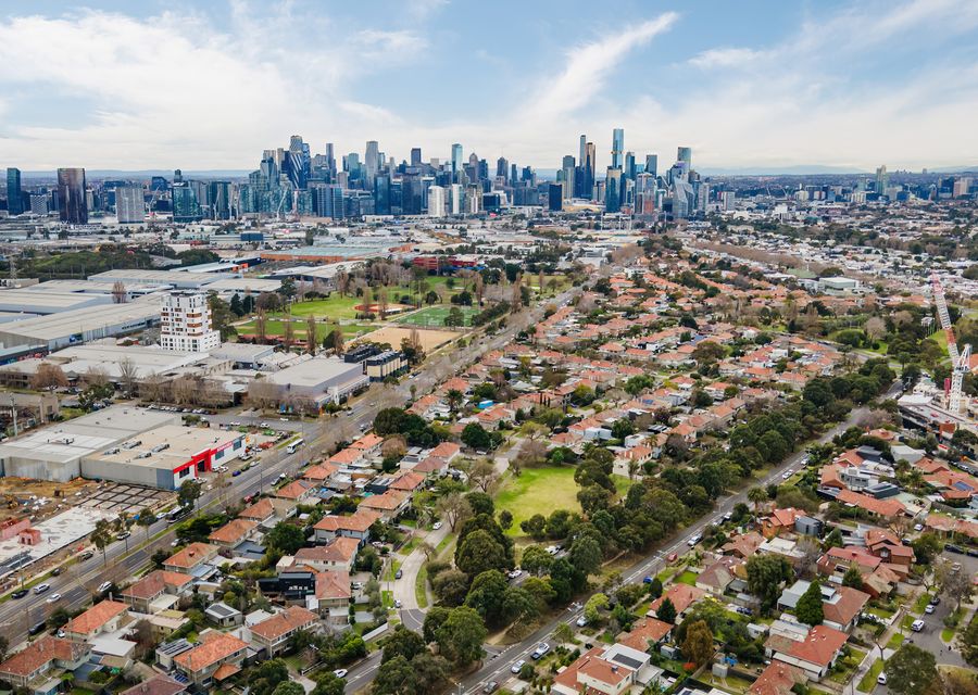 Melbourne central business district skyline