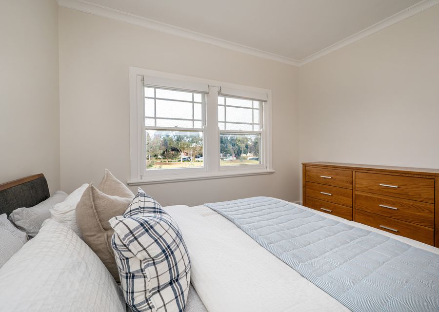 Bedroom 2 with Queen bed and split system for heating and cooling