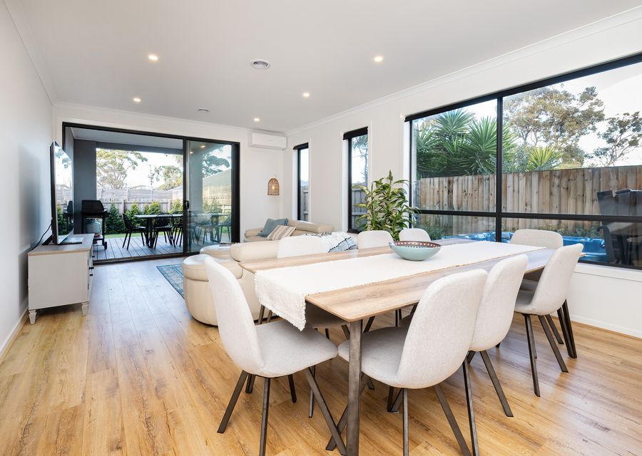 Open plan kitchen and living