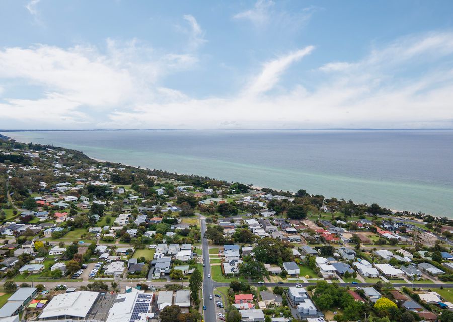 Stunning aerial view of Dromana beach