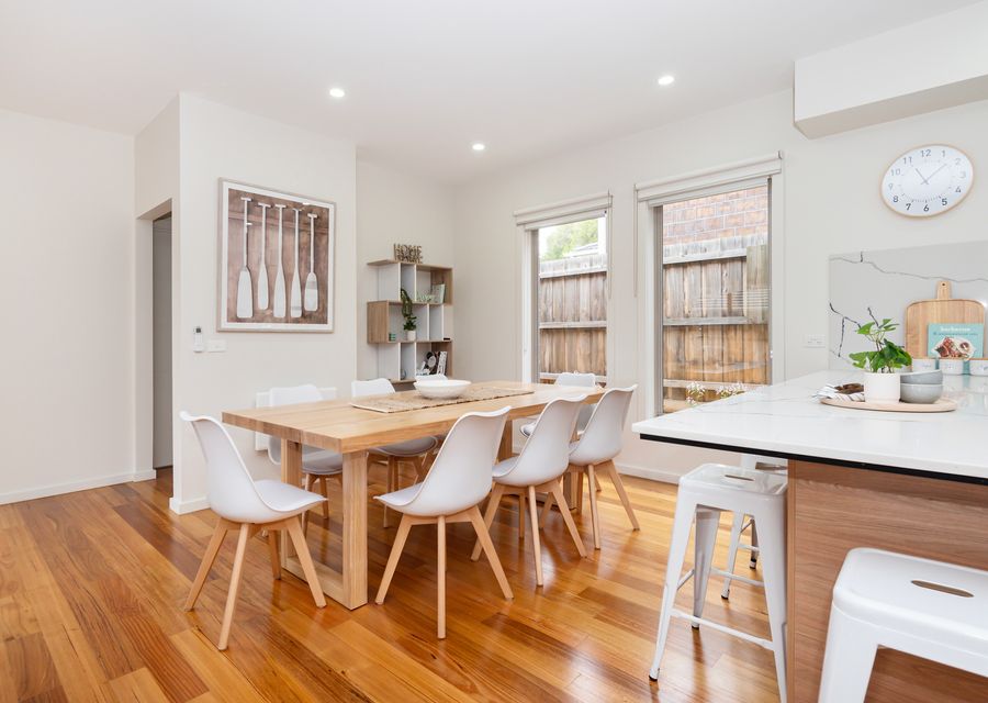Spacious dining area with seating for 8