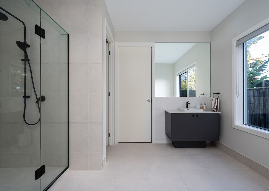 Main bathroom with bath