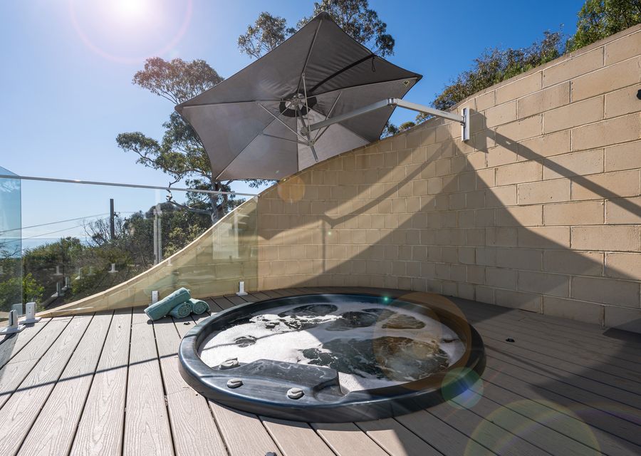 Gas heated spa with an incredible view