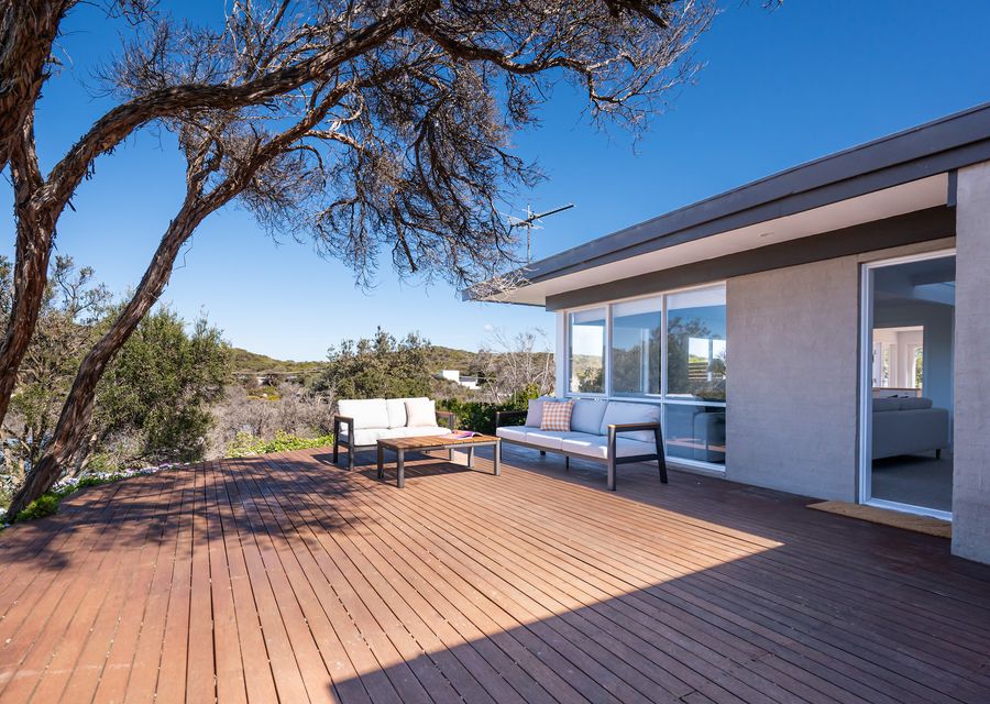 Spacious deck with seating area