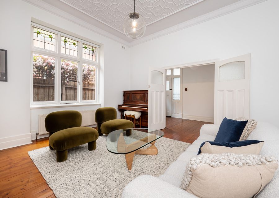 Second living space with piano for music lovers