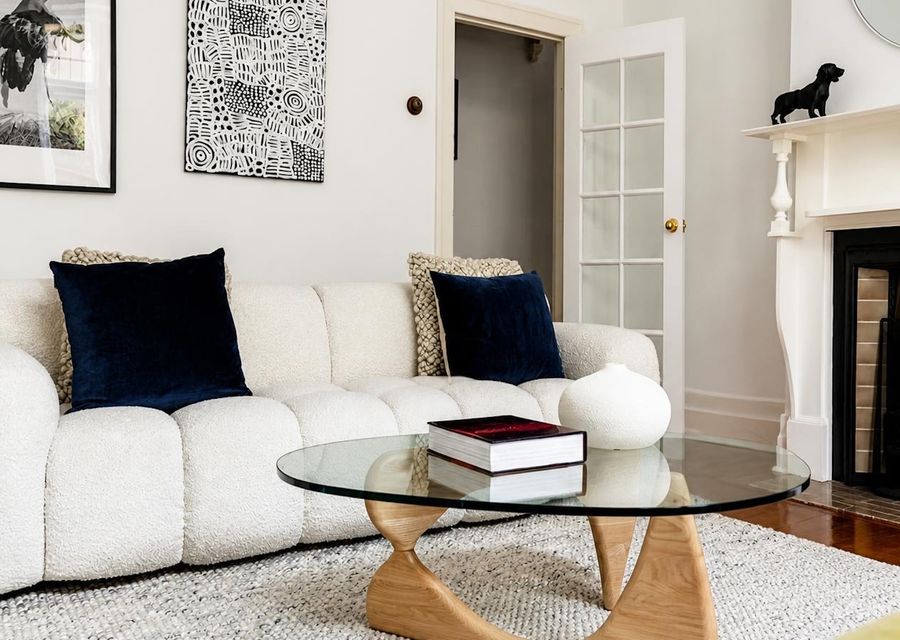 Bright and spacious living room with stylish contemporary furnishings