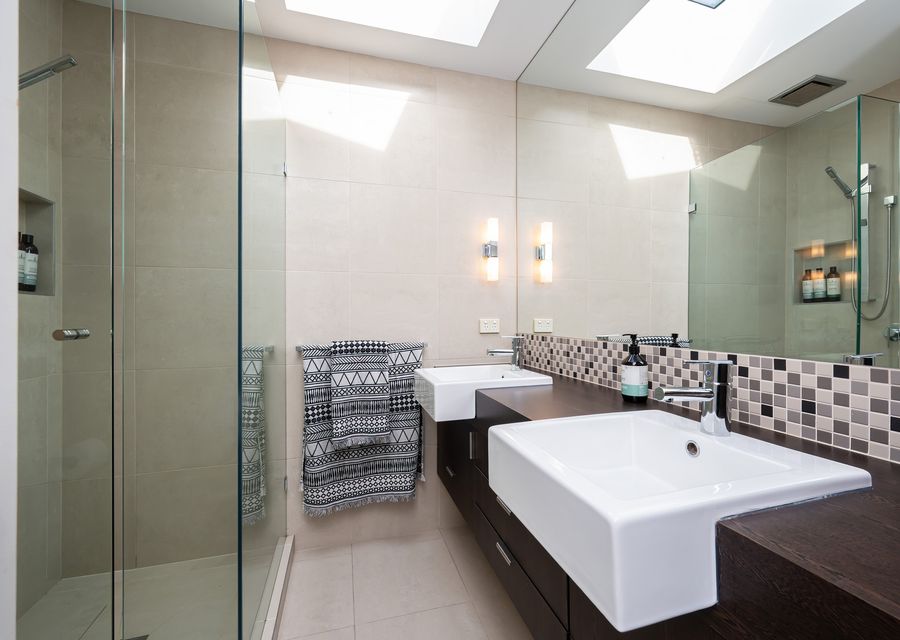 2nd Bathroom with step walk in shower