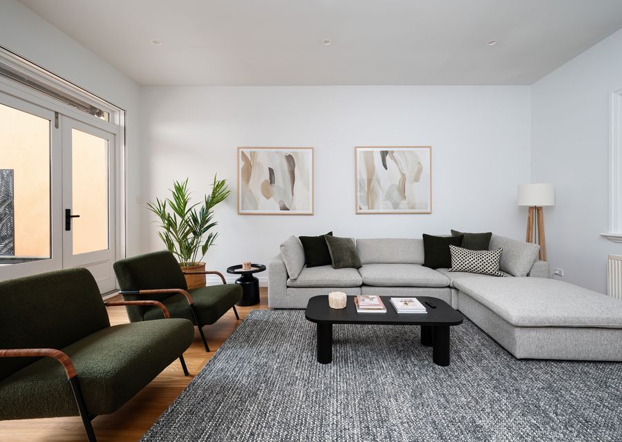 Two large beautifully styled living rooms 