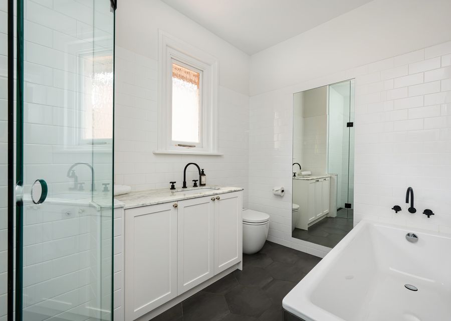 Family bathroom with bath and shower 
