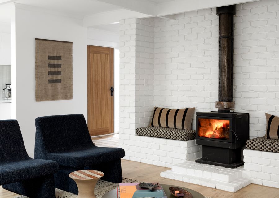 Lounge area with a cosy fireplace