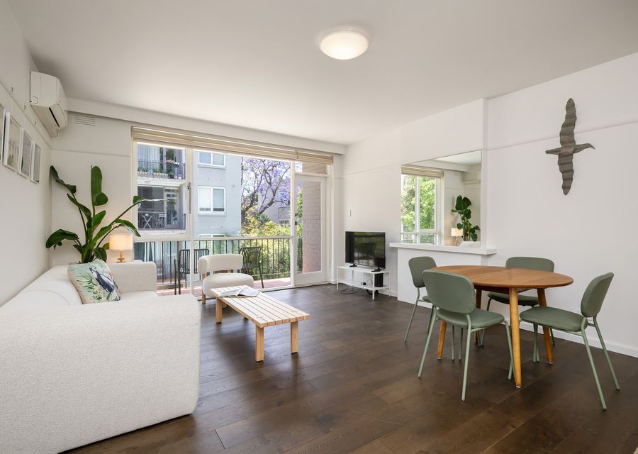 Open living and dining space.