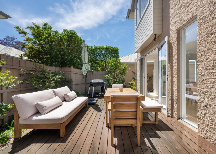 Outdoor dining and lounging area