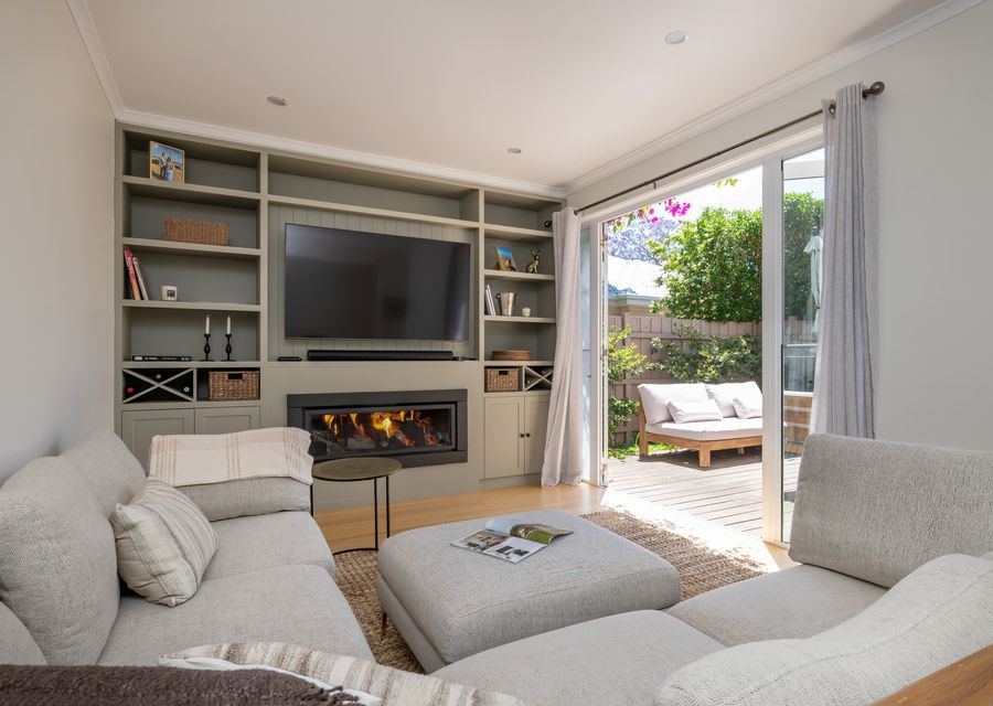 Cosy living room with fireplace