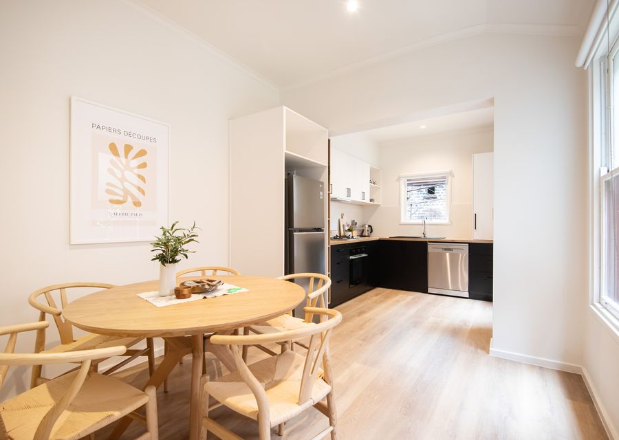 Open plan kitchen and dining