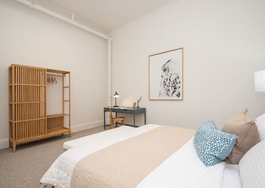 Master bedroom with King bed and dedicated desk